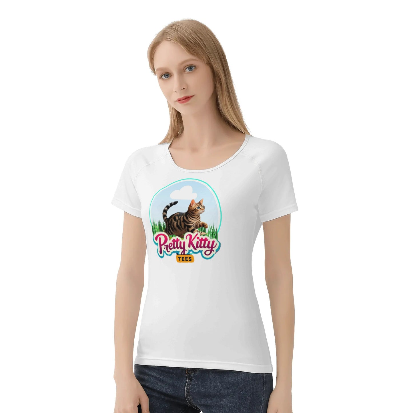 Womens Tabby Cat cotton t-shirt
